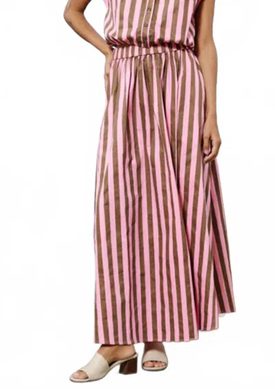 Frnch Noalig Maxi Skirt In Pink Brown In Multi