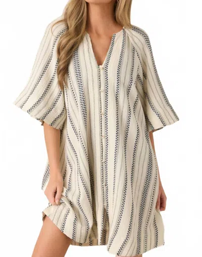Frnch Noronha Mini Dress In Ivory Black In Gray