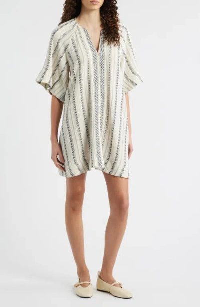 Frnch Noronha Stripe Organic Cotton Gauze Shirtdress In White