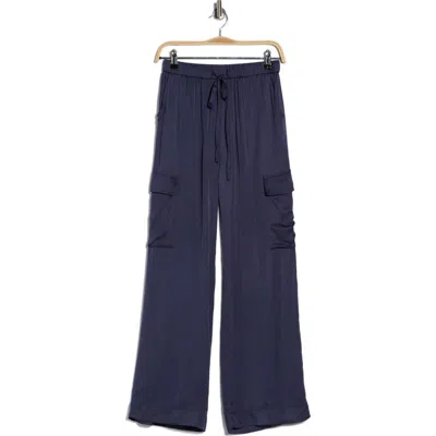 Frnch Nouma Cargo Wide Leg Pants In Blue