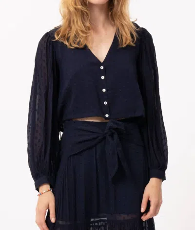Frnch Nydia Top In Navy In Blue