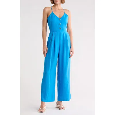 Frnch Palma Wide Leg Jumpsuit In Blue