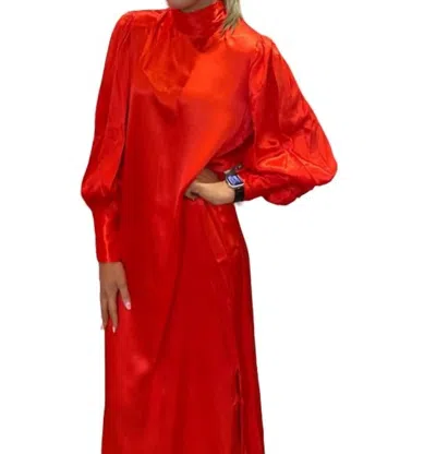 Frnch Paris Noor Woven Dress In Red