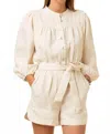 Frnch Paris Talia Romper In Creme In Neutral