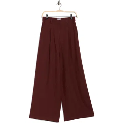 Frnch Paverdy Woven Linen Blend Pants In Brown