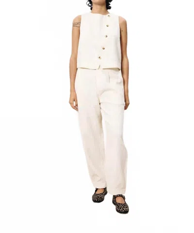 Frnch Pepita Textured Trouser In Cream In Neutral