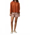Frnch Perrette Striped Shorts In Beige In Multi