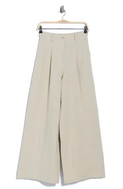Frnch Philo Linen & Cotton Pants In Neutral