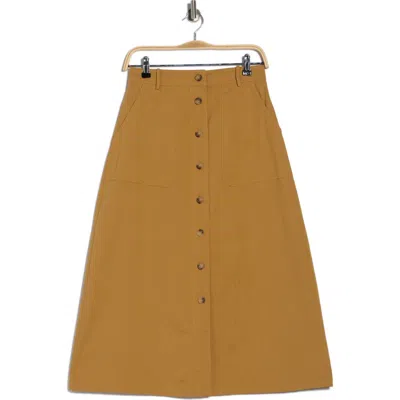 Frnch Pinar Button Front Cotton Skirt In Neutral