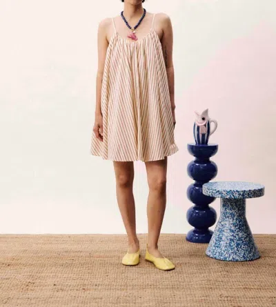 Frnch Poroa Stripe Dress In Butter In Neutral