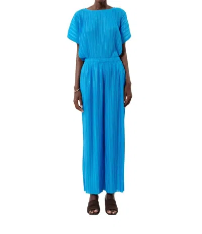 Frnch Prissie Pleated Pant Set In Azure In Blue