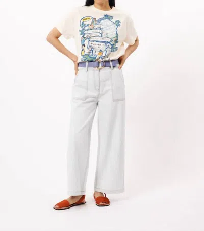 Frnch Prunella Wide Leg Jeans In Light Blue