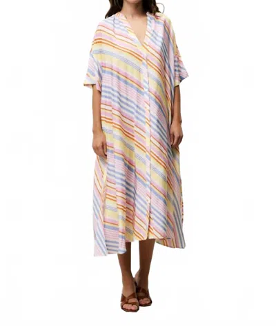 Frnch Robe Colombe Stripes Dress In Multi
