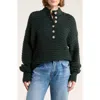 Frnch Rym Half Button Sweater In Green