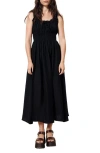 Frnch Sanne Smock Waist Sundress In Black