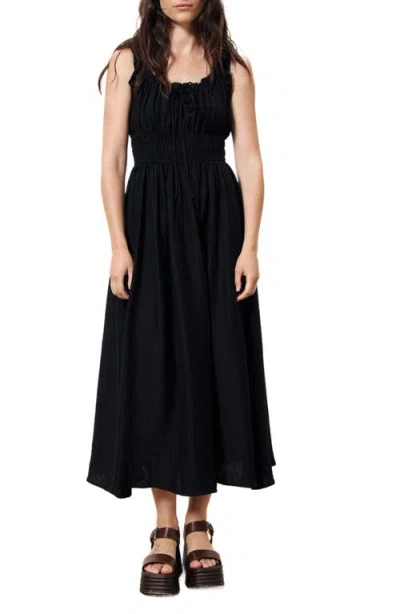Frnch Sanne Smock Waist Sundress In Black