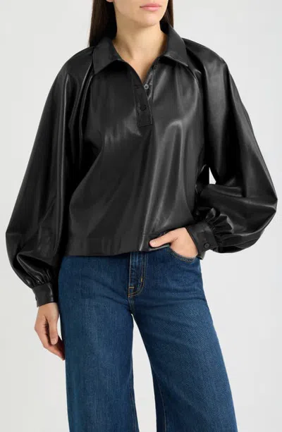 Frnch Seorak Faux Leather Jacket In Black