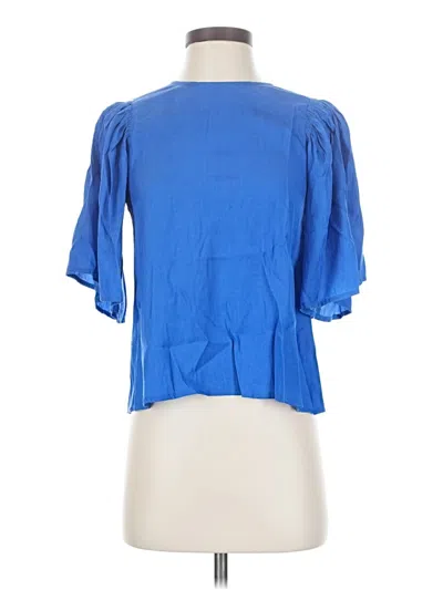 Pre-owned Frnch Short Sleeve Blouse In Blue