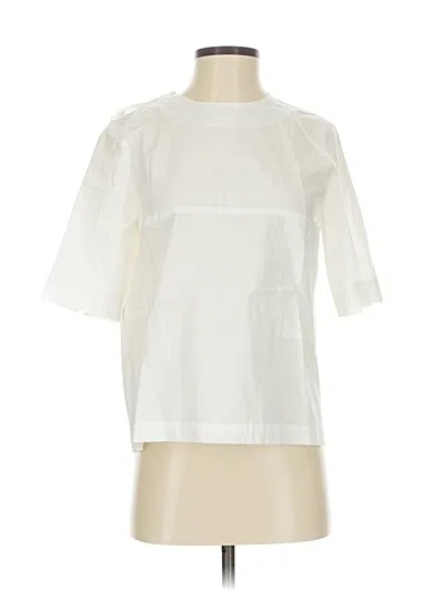 Pre-owned Frnch Short Sleeve Blouse In White