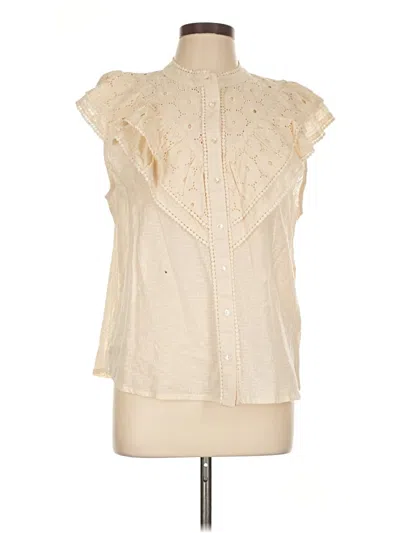 Pre-owned Frnch Short Sleeve Blouse In White