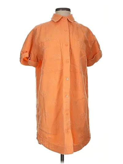 Pre-owned Frnch Short Sleeve Button Down Shirt In Orange