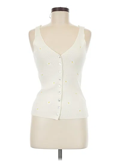 Pre-owned Frnch Sleeveless Blouse In White