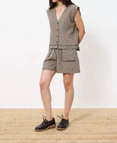 Frnch Sofia Gingham Short In Noir In Neutral