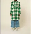 Frnch Solar Woven Coat In Green In Green