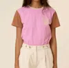 FRNCH SONA EMBROIDERED TEE IN ROSE