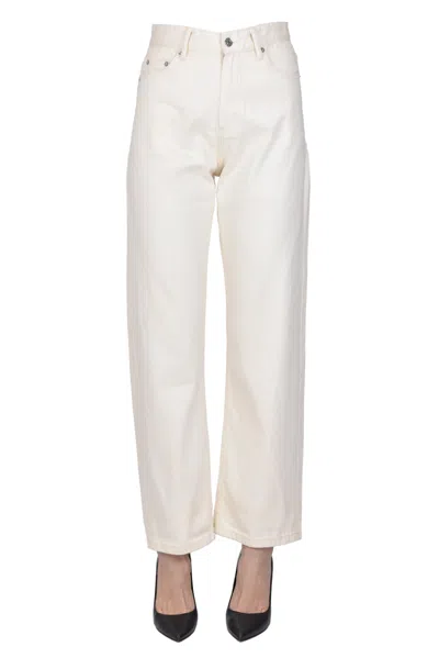 Frnch Straight Wide Leg Jeans In White