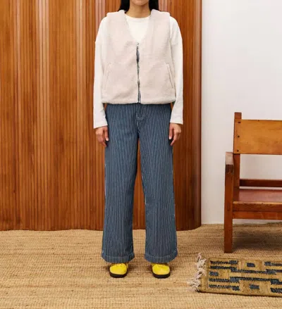 Frnch Stripe Bleuet Pants In Blue And White