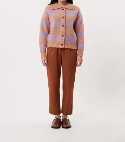 Frnch Stripe Cardigan In Burnt Orange In Yellow