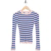 Frnch Stripe Ribbed Knit Top In Multi