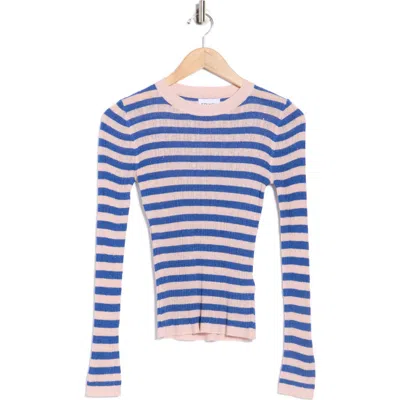 Frnch Stripe Ribbed Knit Top In Multi
