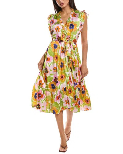 Frnch Summer Woven Dress In Multi