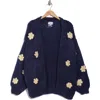 Frnch Taya Floral Embroidered Cardigan In Multi