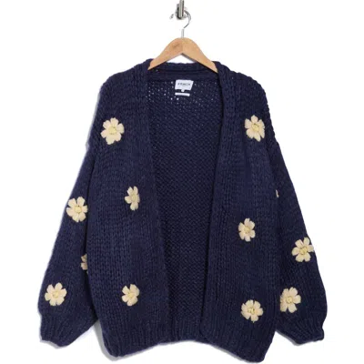 Frnch Taya Floral Embroidered Cardigan In Multi