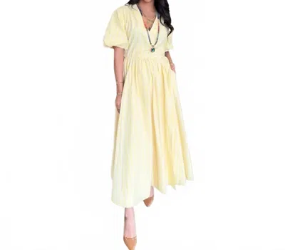 Frnch The Amandine Mellow Midi Dress In Yellow In Multi