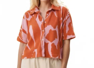 Frnch The Water Lily Short Sleeve Shirt In Orange