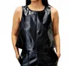Frnch Thym Sleeveless Top In Black In Black