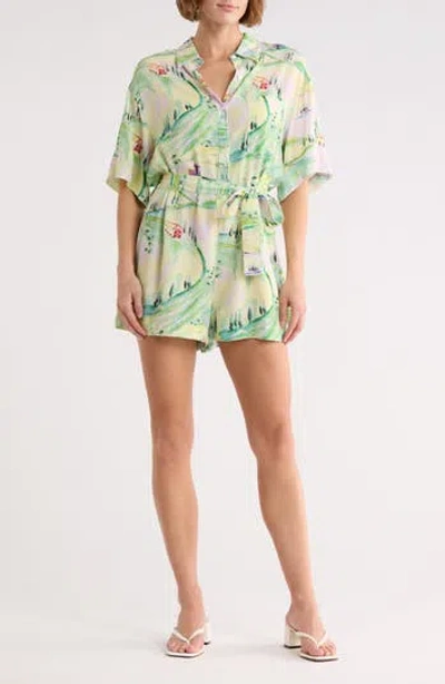 Frnch Ulla Tie Waist Romper In Transparent