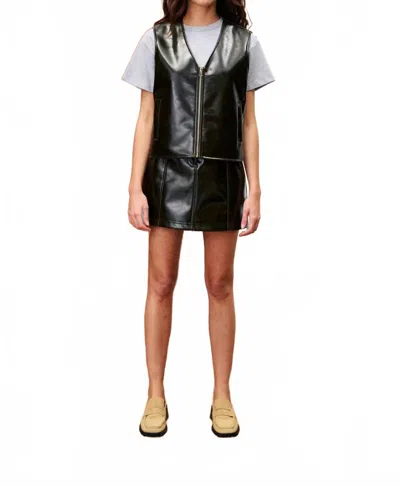 Frnch Verne Mini Skirt In Kaki In Black