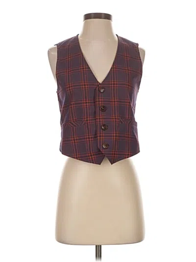 Pre-owned Frnch Vest In Burgundy