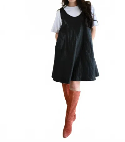 Frnch Women's Briggs Street Vegan Leather A-line Dress In Black In Blue