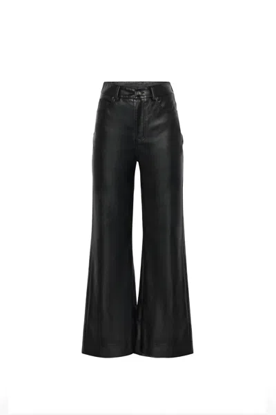 Frnch Women's Faux Leather Bootcut Pants In Black