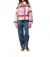 Frnch Galea Collared Jacket In Pink Multi In Multi