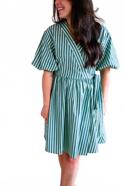 Frnch Women's Melton Place Wrap Dress In Green In Multi