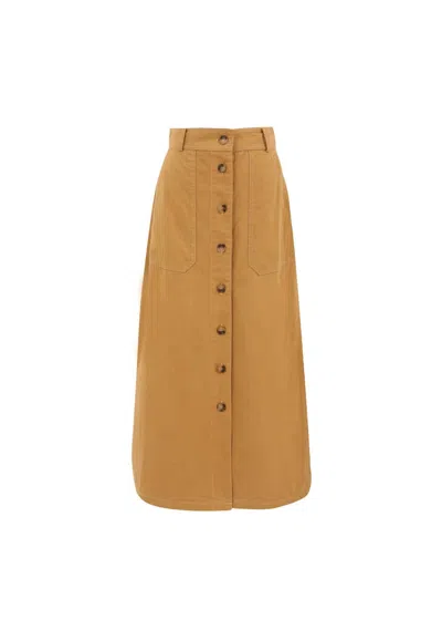Frnch Women's Pinar Midi Skirt In Beige In Brown