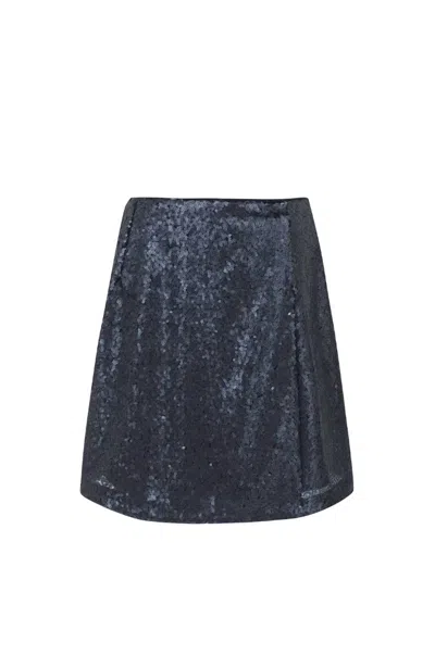 Frnch Women's Romane Sequin Skirt In Bleu Marine In Blue