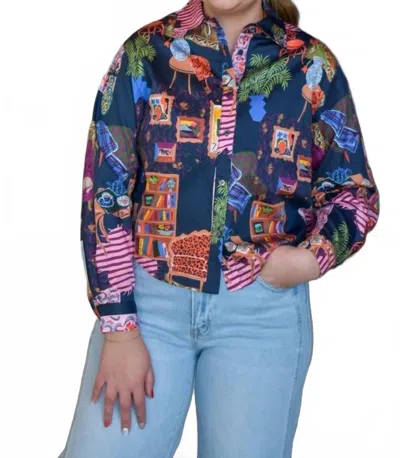 Frnch Women's Sartre Shirt In Navy In Multi